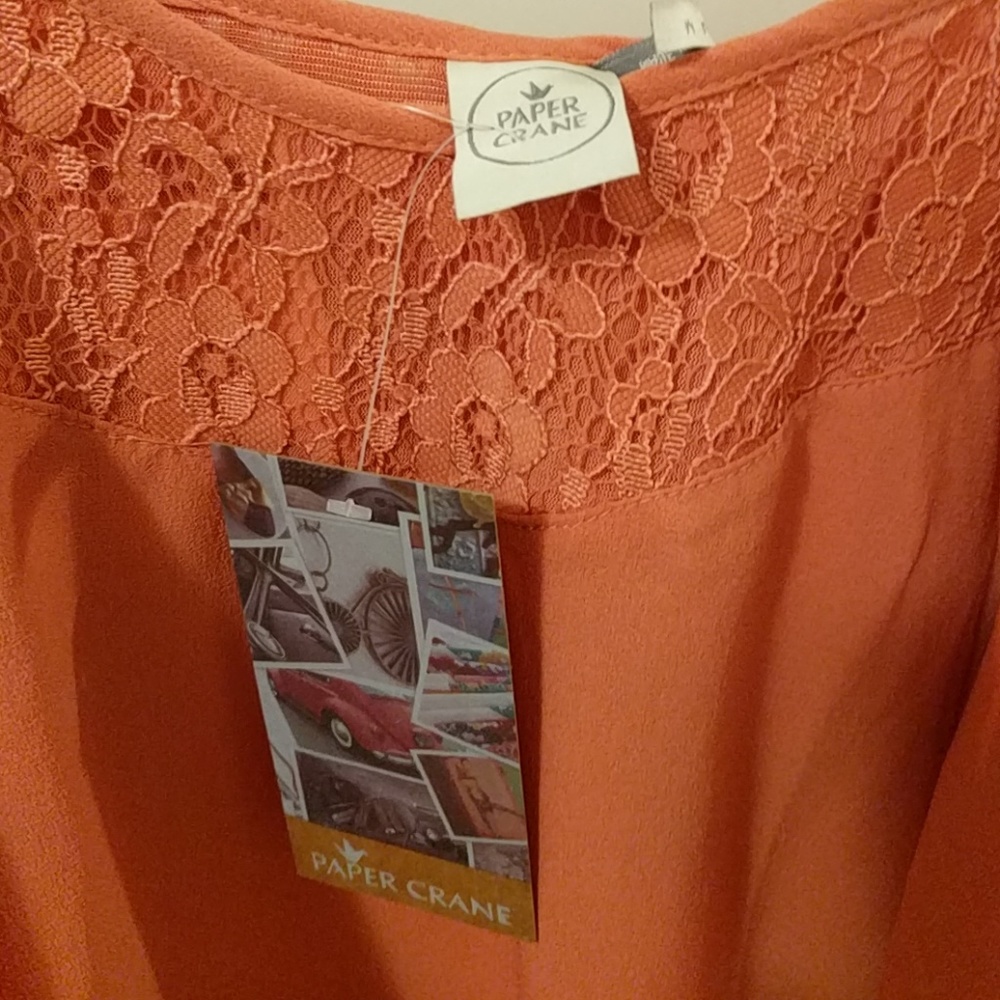 Paper Crane spaghetti strap cold shoulder M - Picture 2 of 3